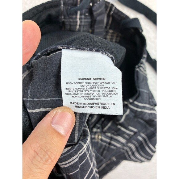 Nike Athletic Dept Plaid Cargo Shorts Men's Size Small Black Drawstring Button - Picture 8 of 12